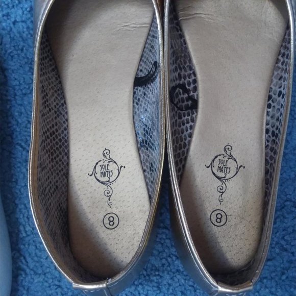 SOLD Ballet style flats shoe slipper silver or - Picture 4 of 5